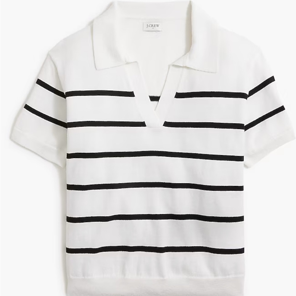 Striped short-sleeve sweater-polo Size M worn twice in great condiftion
